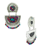 Load image into Gallery viewer, Abhinn Silver Oxidised Multi Colour Beaded Dangler Earrings for Women