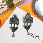 Load image into Gallery viewer, Abhinn German Silver Temple Design Dangler Earrings For Women