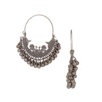Load image into Gallery viewer, Abhinn Antique Finished Oxidised Floral And Peacock Design Hoop Earrings For Women