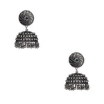 Load image into Gallery viewer, Abhinn Silver Oxidised Jhumka With Studded Silver Beads Earring For Women