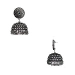 Load image into Gallery viewer, Abhinn Silver Oxidised Jhumka With Studded Silver Beads Earring For Women