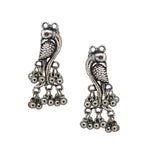 Load image into Gallery viewer, Abhinn Silver Oxidised Parrot Design Dangler Earring With Ghungroo For Women