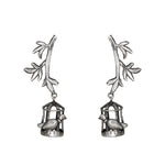Load image into Gallery viewer, Abhinn Silver Replica Leaves Studs With Bird Cage Jhumki For Women