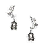 Load image into Gallery viewer, Abhinn Silver Replica Leaves Studs With Bird Cage Jhumki For Women
