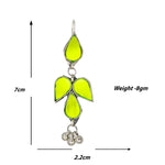 Load image into Gallery viewer, Abhinn Afghani Silver Plated Petal Shape Parrot Green Glass Dangler Earrings For Women