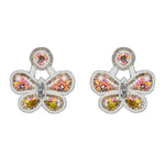Load image into Gallery viewer, Hastkalakari Handmade Exclusive White-Pink Butterfly Beaded Dangler Earrings For Women