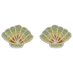 Load image into Gallery viewer, Hastkalakari Handmade Quirky Sea-Shell Beaded Stud Earrings For Women