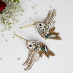 Load image into Gallery viewer, Hastkalakari Handmade Quirky Bird Design Stud Earrings With Premium Crystal For Women