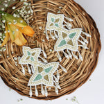 Load image into Gallery viewer, Hastkalakari Handmade Trendy Star Shape Beaded Dangler Earrings For Women