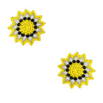 Load image into Gallery viewer, Hastkalakari Handmade Sun Flower Design Beaded Stud Earrings For Women