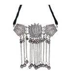 Load image into Gallery viewer, Abhinn Silver Oxidised Lotus Design Choker With Ghungroo For Women