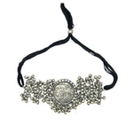 Load image into Gallery viewer, Abhinn Beautiful Silver Oxidised Floral Design With Ghungroo Choker For Women