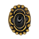 Load image into Gallery viewer, Abhinn Trendy Golden Oxidised Black Stone Floral Design Pierced Nose Pin For Women