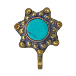 Load image into Gallery viewer, Abhinn Trendy Golden Oxidised Star Design Sky Blue Stone Non-Pierced Nose Pin For Women