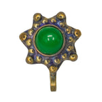 Load image into Gallery viewer, Abhinn Golden Oxidised Green Floral Non-Pierced Nose Pin For Women