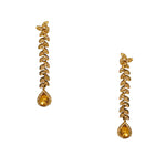 Load image into Gallery viewer, Latest Royal Leaf Design Necklace and Dangler Earrings with White Yellow Stones