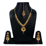 Load image into Gallery viewer, Royal Designer Necklace and Earrings with White Purple Crystal Stones