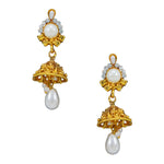 Load image into Gallery viewer, Royal Rani Har Design Necklace and Jhumka Earrings with White Stone