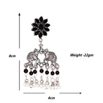 Load image into Gallery viewer, Abhinn Silver Oxidised Elephant And Floral Design Black Choker Set For Women