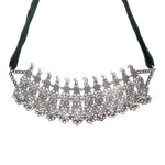 Load image into Gallery viewer, Abhinn Silver Oxidised Trendy Floral Design Necklace Set For Women