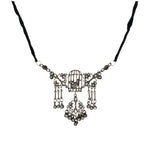 Load image into Gallery viewer, Abhinn Silver Oxidised Pigeon Cage Design Necklace Set For Women