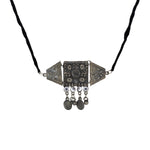 Load image into Gallery viewer, Abhinn Silver Oxidised Temple Design Necklace Set With White CZ Stones For Women