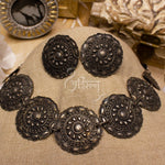 Load image into Gallery viewer, Abhinn Black Polished Tribal And Floral Design Choker Set For Women