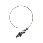 Load image into Gallery viewer, Abhinn Silver Oxidised Black Floral Design Hasli Necklace Set For Women