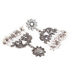 Load image into Gallery viewer, Abhinn Silver Oxidised Elephant And Floral Design White Choker Set For Women