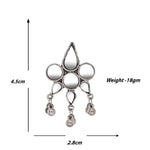 Load image into Gallery viewer, Abhinn Silver Oxidised Geometrical Design With Mirror Work Necklace Set For Women