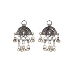 Load image into Gallery viewer, Abhinn Silver Oxidised Temple And Floral Design Mirror Necklace Set For Women