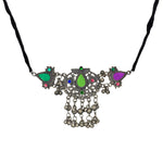 Load image into Gallery viewer, Abhinn Silver Oxidised Afghani Multi Colour Necklace Set For Women