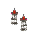 Load image into Gallery viewer, Abhinn Silver Oxidised Afghani Multi Colour Necklace Set For Women