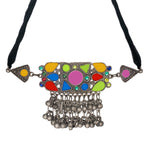 Load image into Gallery viewer, Abhinn Afghani Silver Oxidised Tribal Multi Color Choker Set For Women