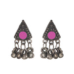 Load image into Gallery viewer, Abhinn Afghani Silver Oxidised Tribal Multi Color Choker Set For Women