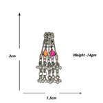 Load image into Gallery viewer, Abhinn Silver Oxidised Floral Necklace Seṭ With Pink Orange CZ Stones & Pearls