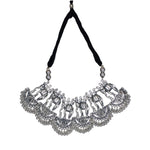 Load image into Gallery viewer, Abhinn Silver Oxidised Traditional Elephant And Peacock Design Necklace Set For Women