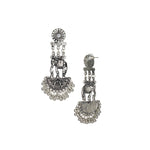 Load image into Gallery viewer, Abhinn Silver Oxidised Traditional Elephant And Peacock Design Necklace Set For Women