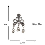 Load image into Gallery viewer, Abhinn Silver Oxidised Floral Design With Mirror Work Necklace Set For Women