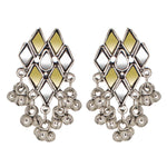 Load image into Gallery viewer, Abhinn Silver Oxidised Floral Design Dual-tone Mirror Pendant Set For Women