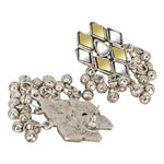 Load image into Gallery viewer, Abhinn Silver Oxidised Floral Design Dual-tone Mirror Pendant Set For Women