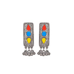 Load image into Gallery viewer, Afghani Silver Oxidised Tribal Design Multi Colour Pendant Set For Women