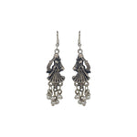 Load image into Gallery viewer, Abhinn Silver Oxidised Temple Design Pendant Set Engraved With Radha Krishna