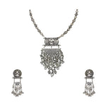 Load image into Gallery viewer, Abhinn Silver Oxidised Taj Mahal Pendant Set With Hanging Silver Beads For Women