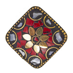 Load image into Gallery viewer, Abhinn Handmade Tibetan Gold Plated Trendy Red Square Adjustable Ring For Women