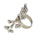 Load image into Gallery viewer, Abhinn Antique Silver Oxidised Floral Red-Yellow Color Glass Premium Rings For Women