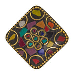 Load image into Gallery viewer, Abhinn Handmade Tibetan Gold Plated Multi Color Square Adjustable Ring For Women