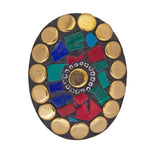 Load image into Gallery viewer, AbhinnHandmade Tibetan Gold Plated Multi Color Oval Adjustable Ring For Women
