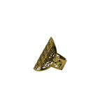 Load image into Gallery viewer, Abhinn Antique Golden Oxidised Net Design Ring For Women