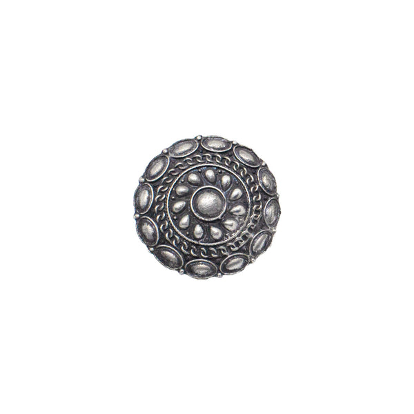 Abhinn Silver Oxidised Temple Design Ring For Women